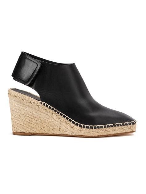 celine paris black zip front espadrille wedges|Celine Espadrilles for Women .